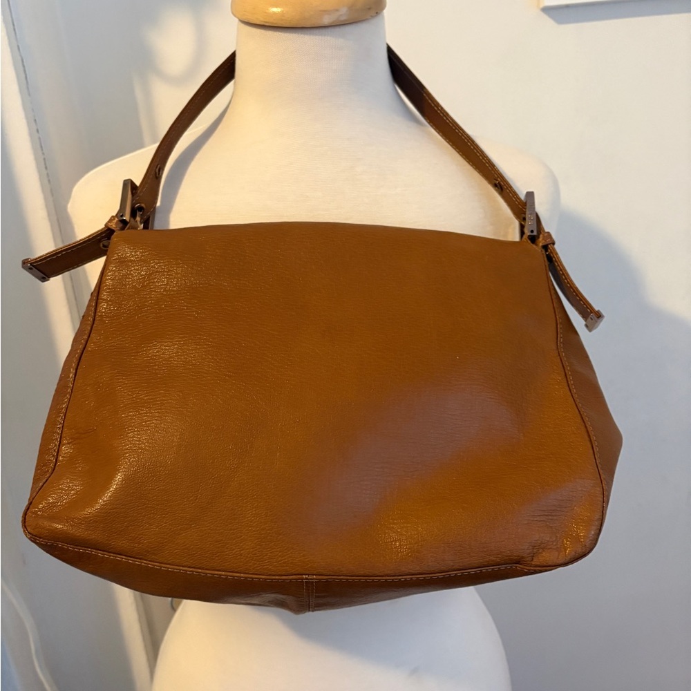 Fendi Mama Baguette Brown Leather Shoulder Bag FF Logo Vintage - Picture 14 of 14